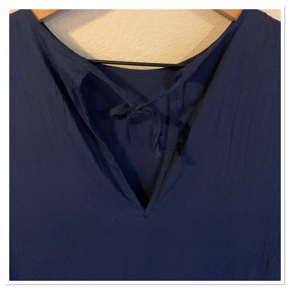 Aritzia Wilfred Sidonie Dress Tiered Babydoll Flutter Sleeve Blue Size XXS - Picture 7 of 9